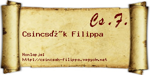 Csincsák Filippa névjegykártya